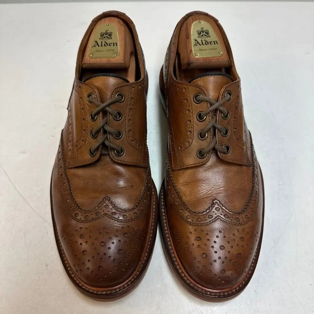 FULLY RESOLED Brunello Cucinelli Wingtip Derby Brown Made in Italy EU 42 US 9 D